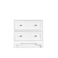 132" De Soto Bright White Double Sink Bathroom Vanity Suite with 3 cm Eternal Jasmine Pearl Quartz Top